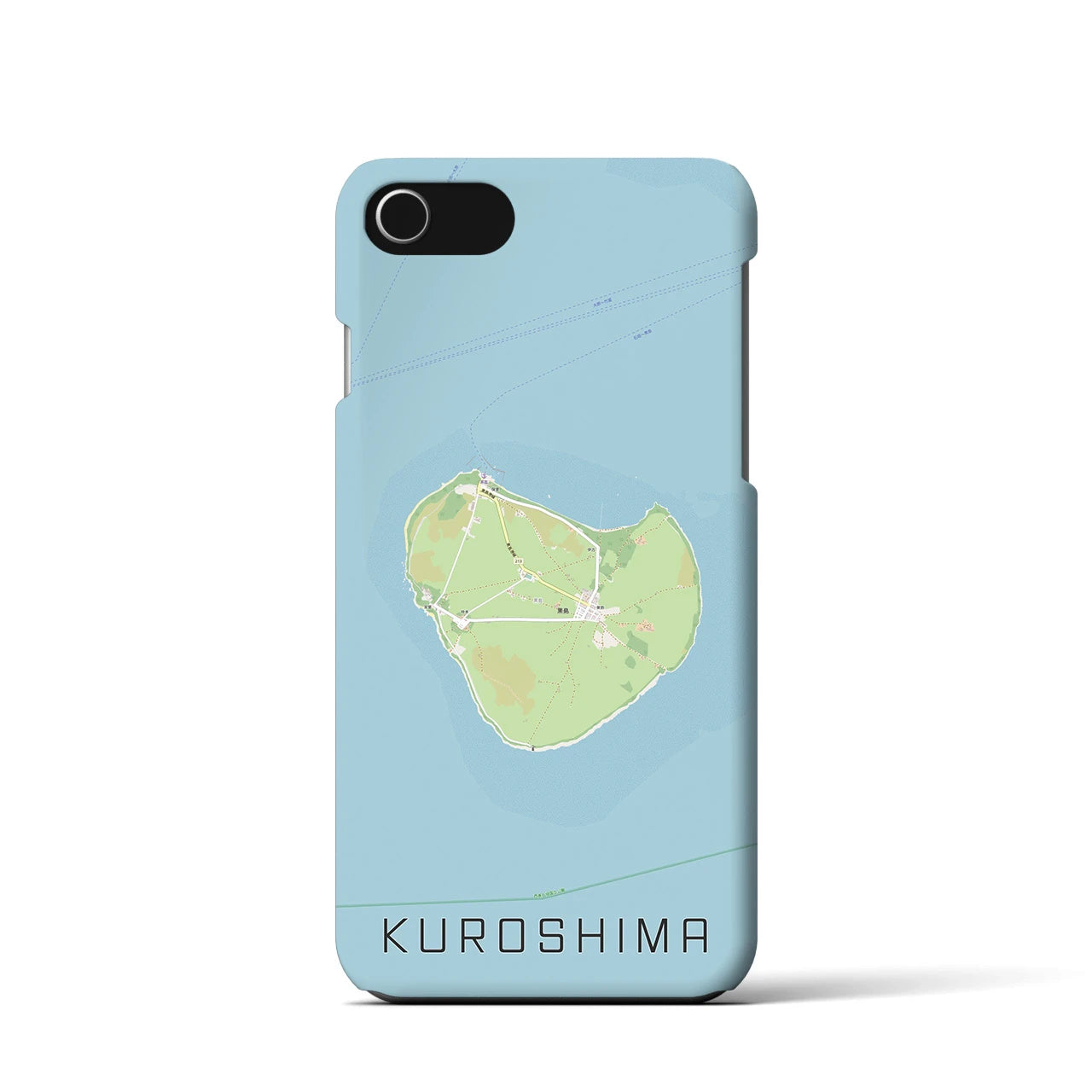 【黒島（沖縄県）】地図柄iPhoneケース（バックカバータイプ）
