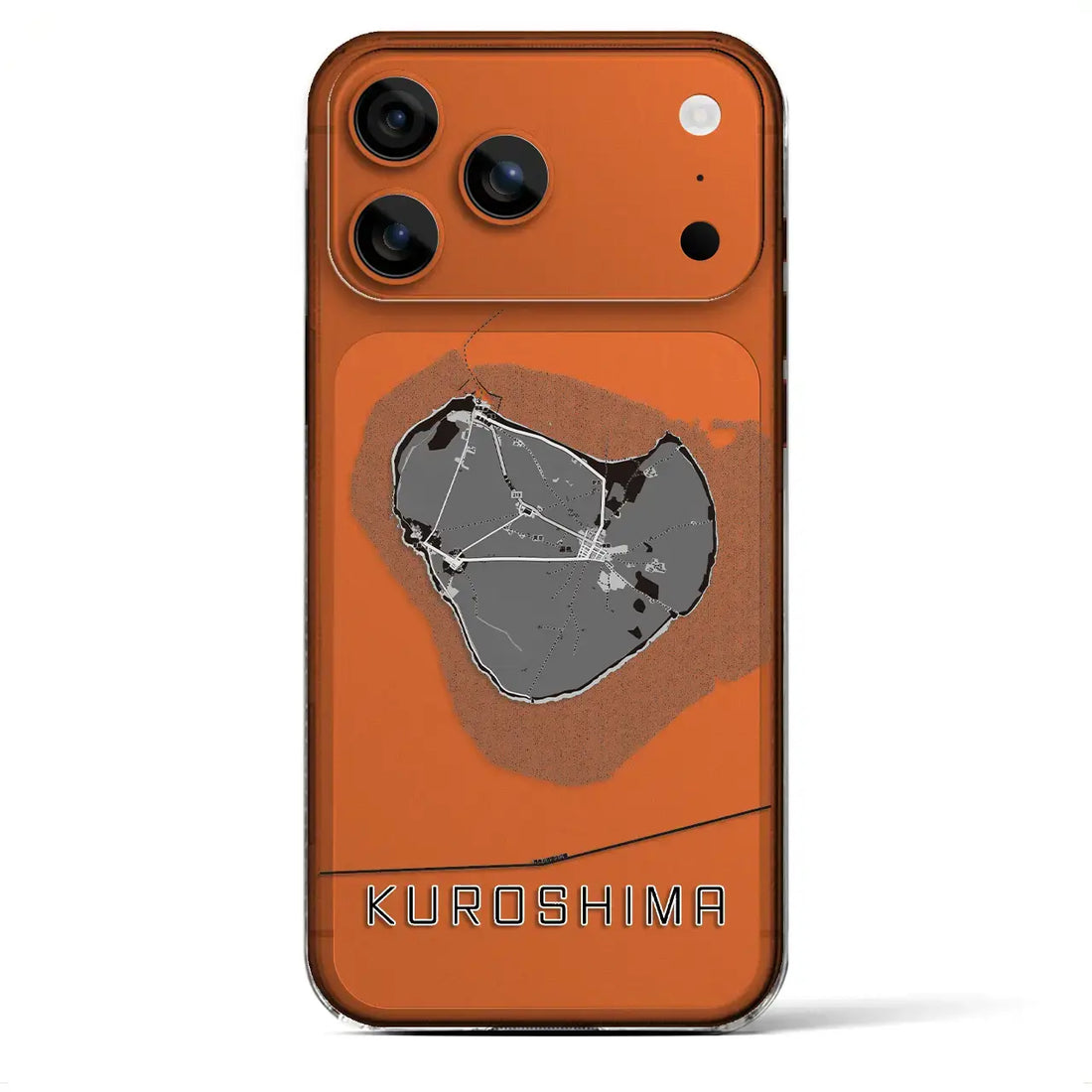 【黒島(沖縄県)】地図柄iPhoneケース(クリアタイプ)モノトーン・iPhone 17 Pro Max 用