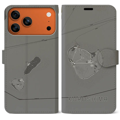 【黒島（沖縄県）】地図柄iPhoneケース（手帳タイプ）