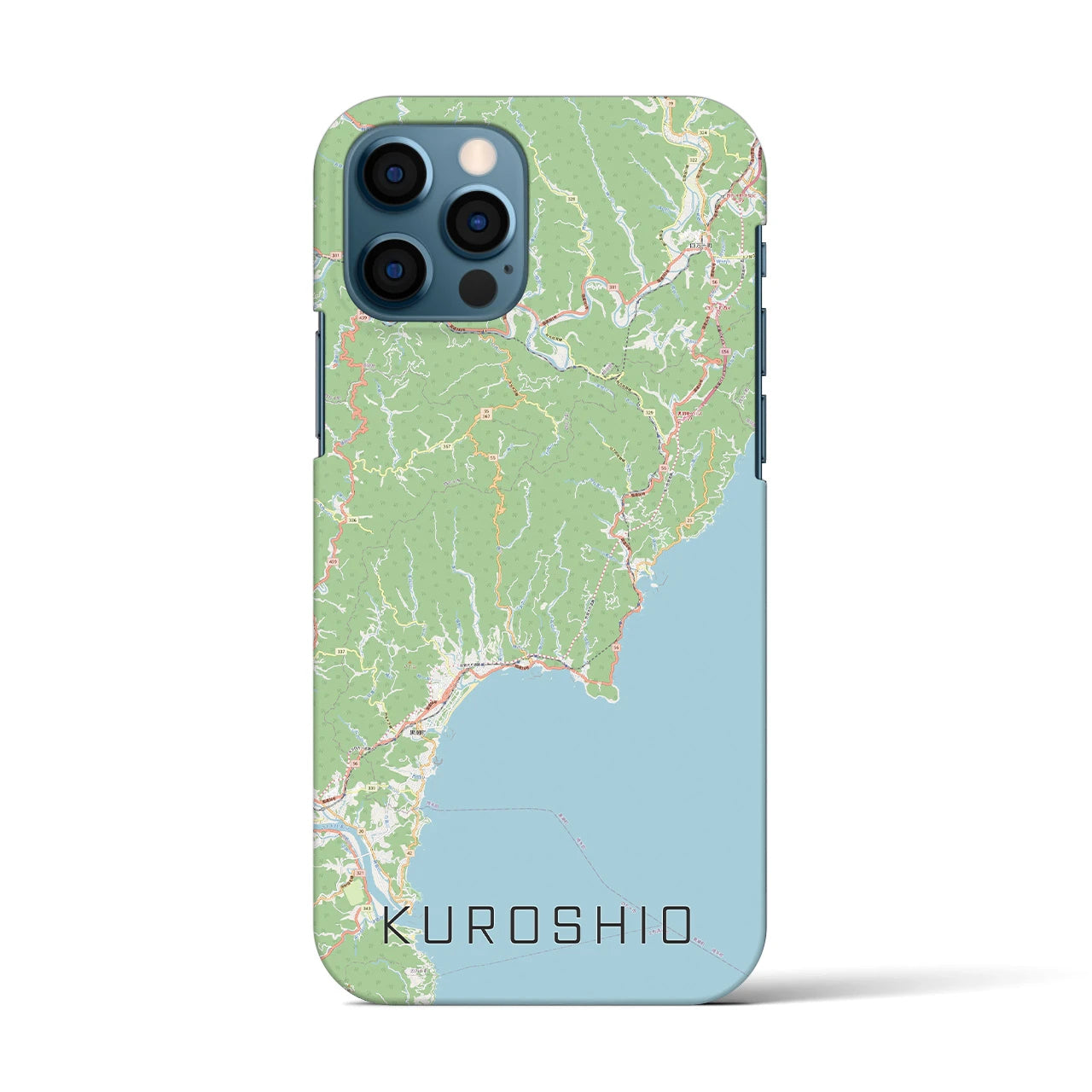 【黒潮（高知県）】地図柄iPhoneケース（バックカバータイプ）