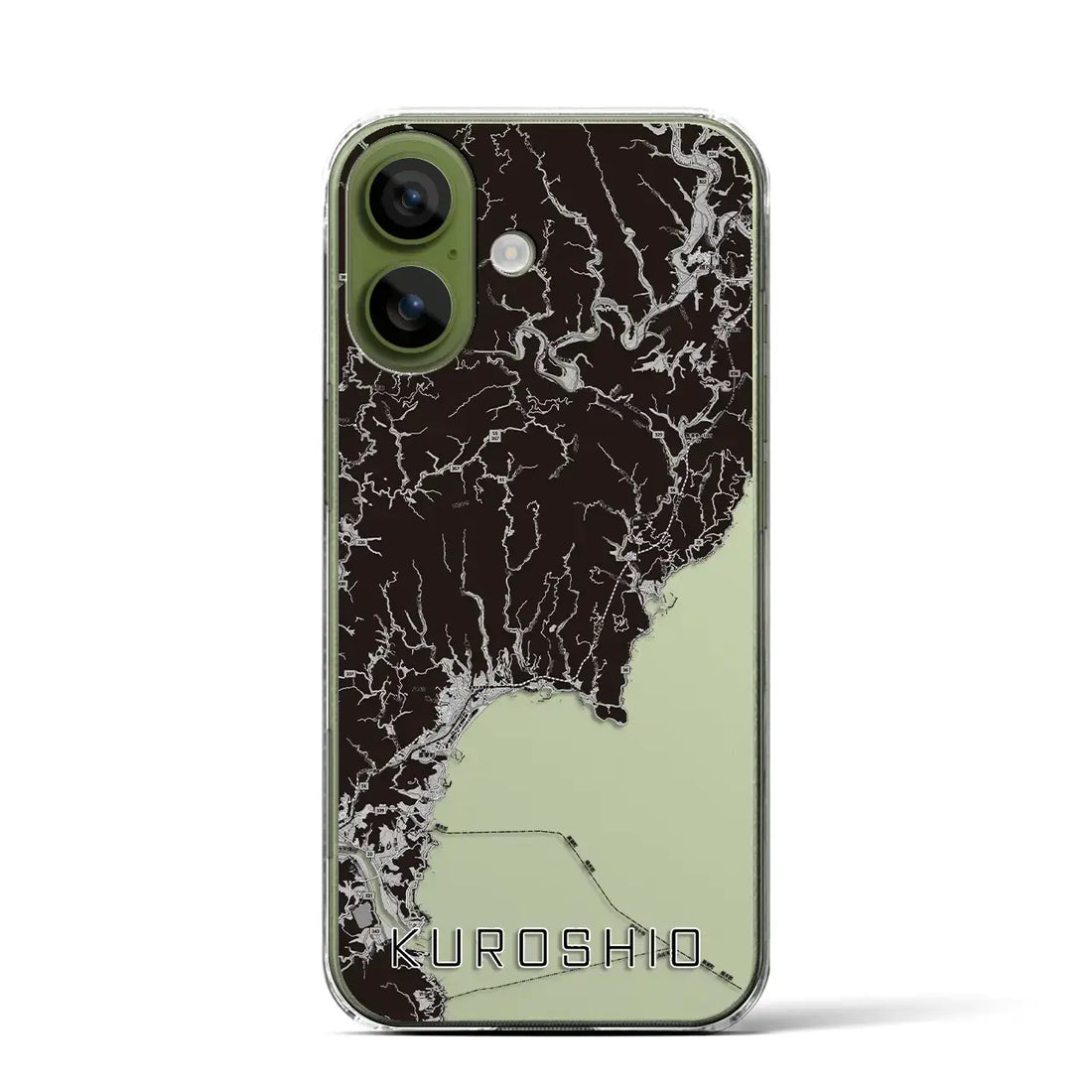 【黒潮（高知県）】地図柄iPhoneケース（クリアタイプ）モノトーン・iPhone 17 Pro Max 用