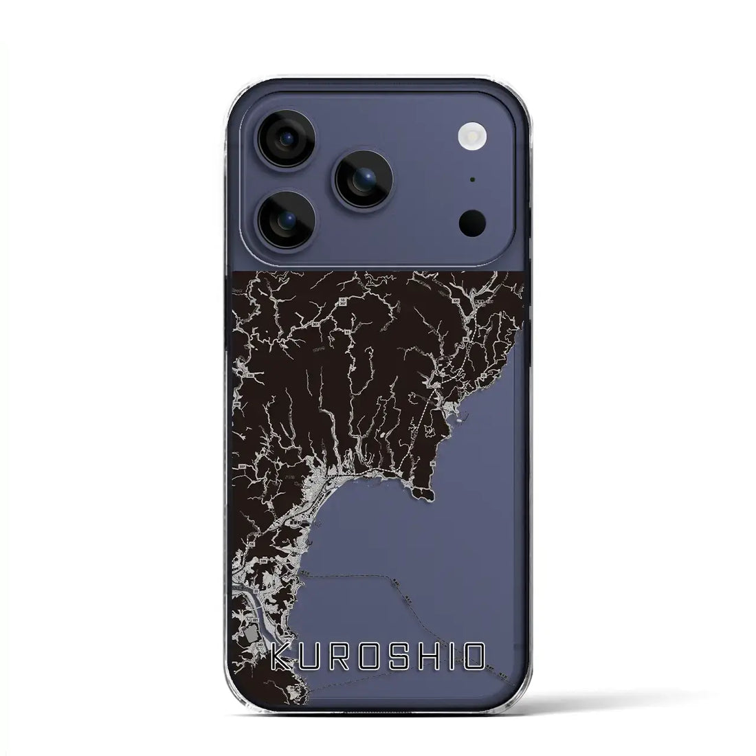 【黒潮(高知県)】地図柄iPhoneケース(クリアタイプ)モノトーン・iPhone 17 Pro Max 用