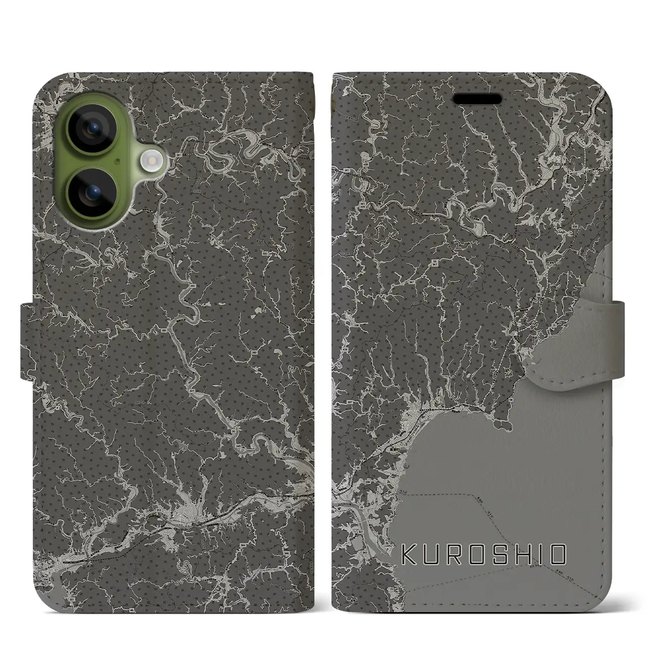 【黒潮（高知県）】地図柄iPhoneケース（手帳タイプ）