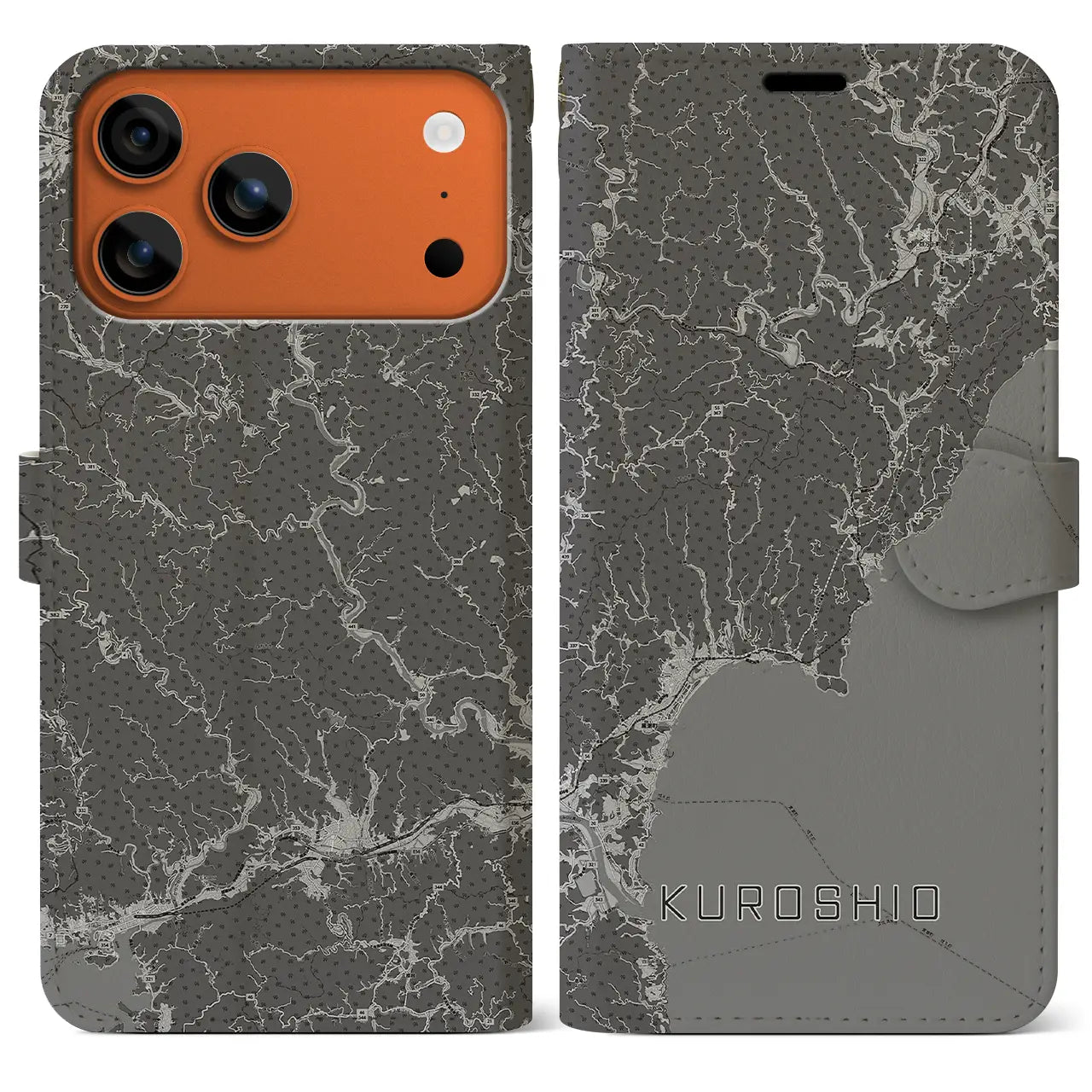 【黒潮（高知県）】地図柄iPhoneケース（手帳タイプ）