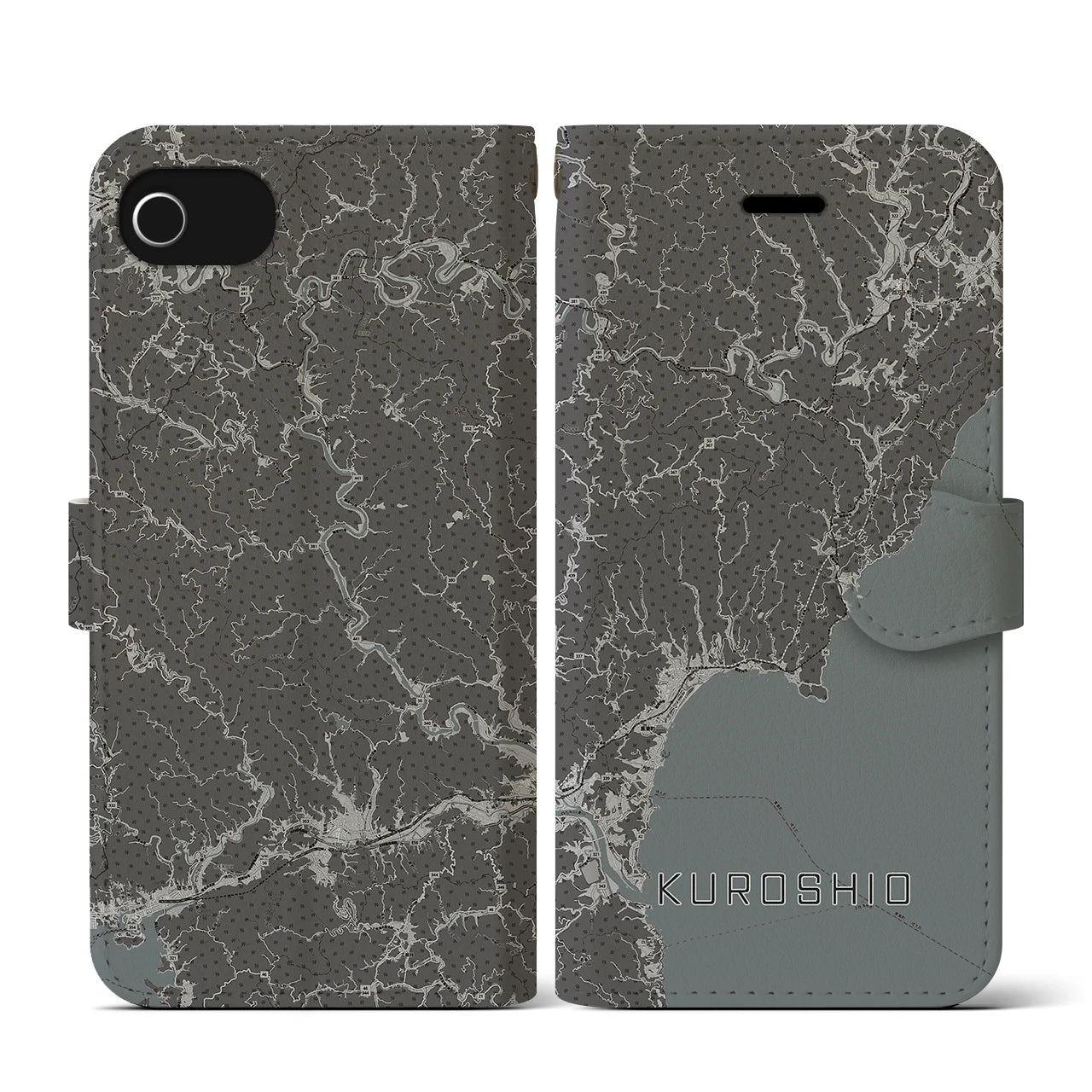 【黒潮（高知県）】地図柄iPhoneケース（手帳タイプ）
