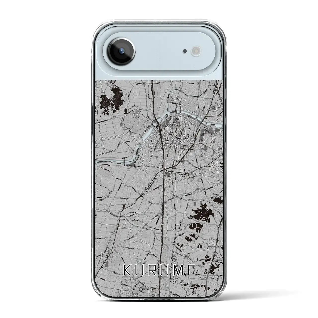 【久留米（福岡県）】地図柄iPhoneケース（クリアタイプ）