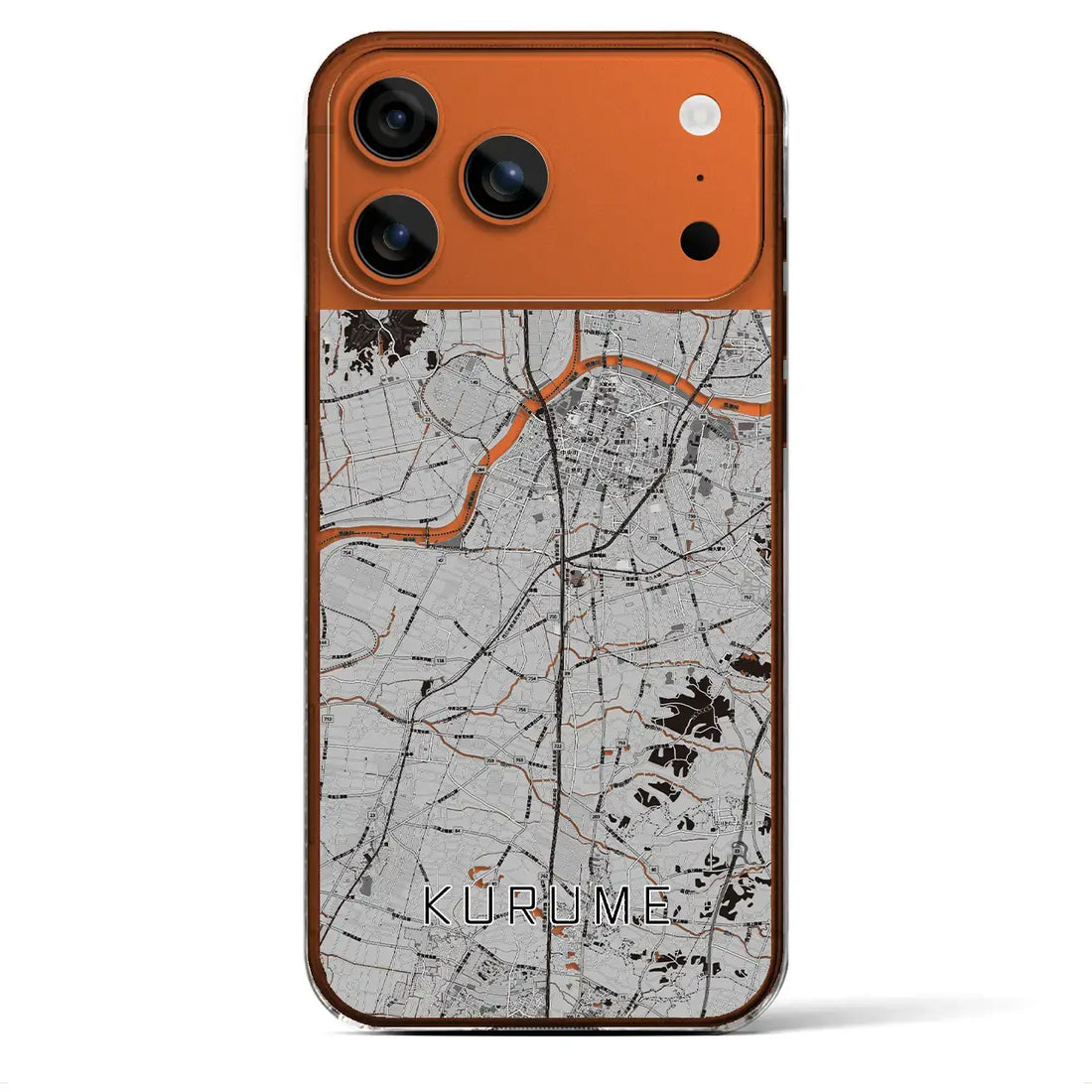 【久留米（福岡県）】地図柄iPhoneケース（クリアタイプ）