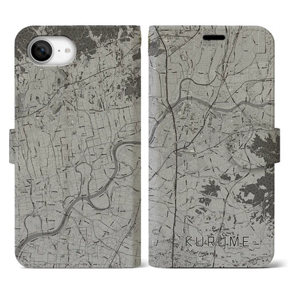 【久留米（福岡県）】地図柄iPhoneケース（手帳タイプ）