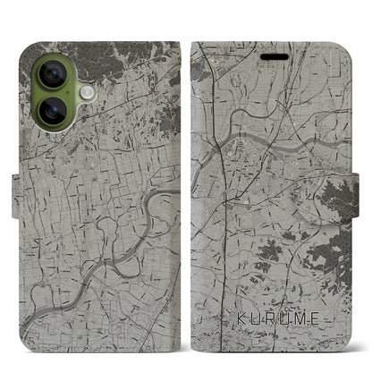 【久留米（福岡県）】地図柄iPhoneケース（手帳タイプ）