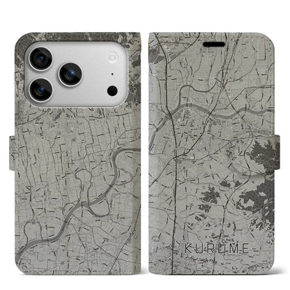 【久留米（福岡県）】地図柄iPhoneケース（手帳タイプ）