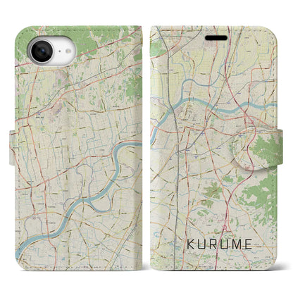 【久留米（福岡県）】地図柄iPhoneケース（手帳タイプ）