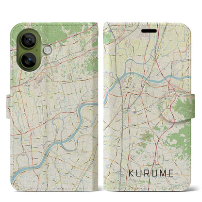 【久留米（福岡県）】地図柄iPhoneケース（手帳タイプ）