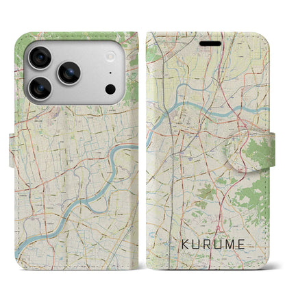 【久留米（福岡県）】地図柄iPhoneケース（手帳タイプ）