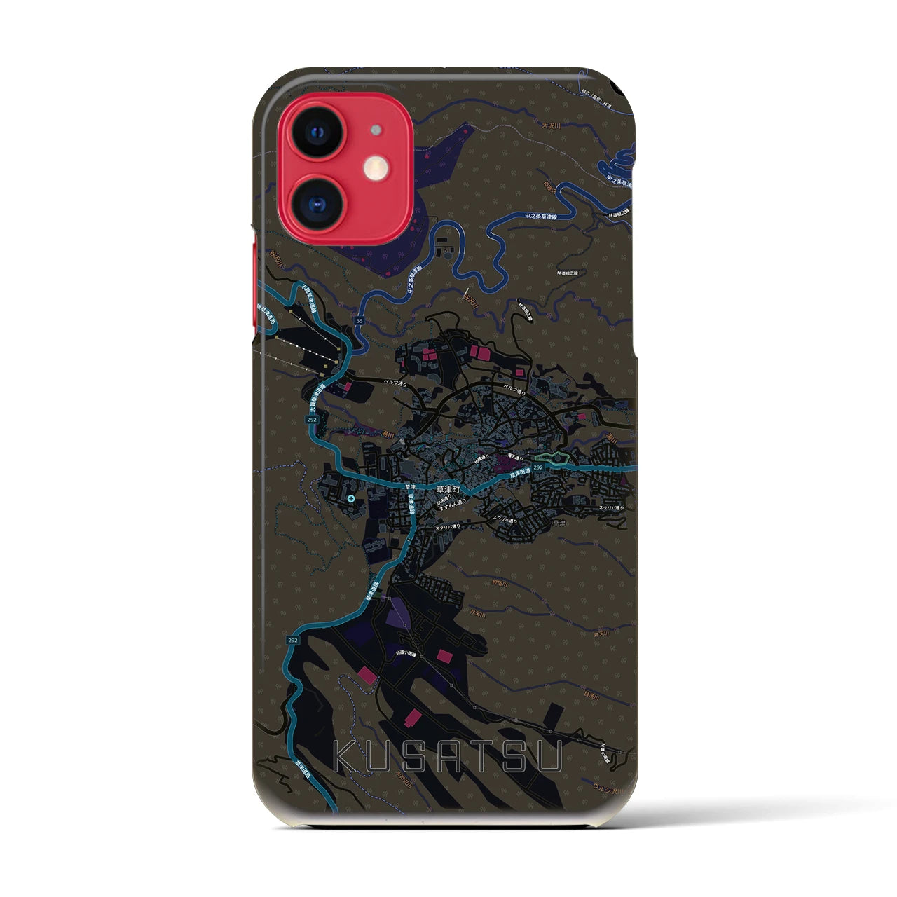 【草津（群馬県）】地図柄iPhoneケース（バックカバータイプ）