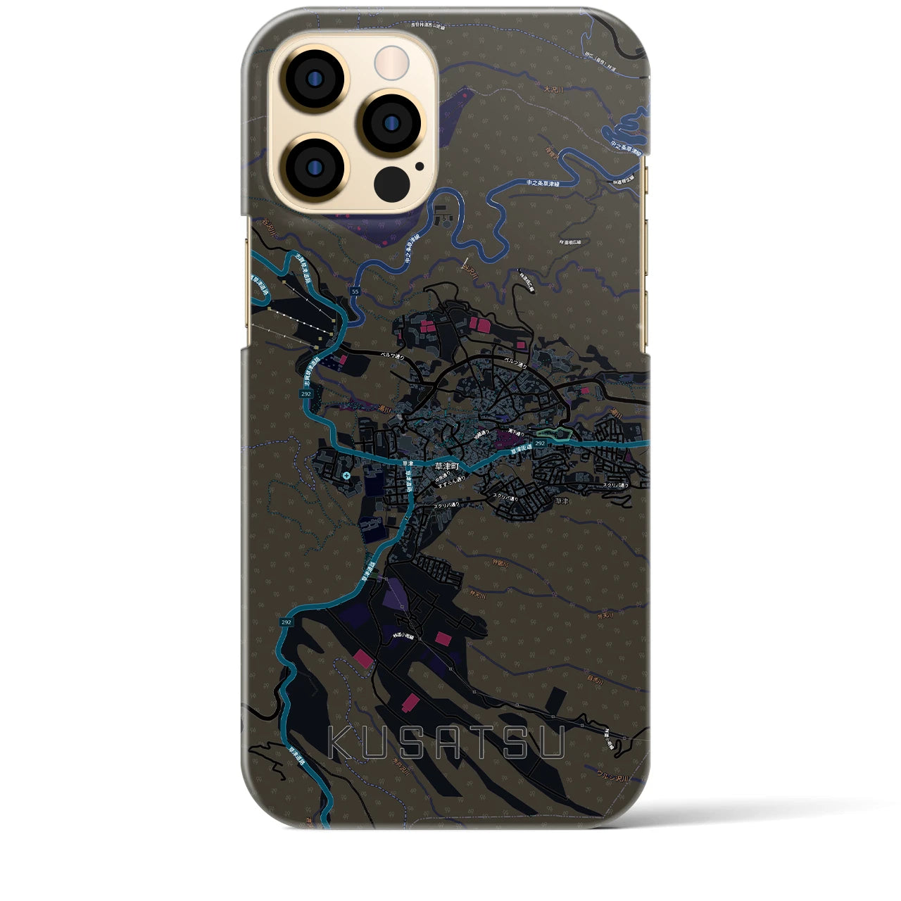 【草津（群馬県）】地図柄iPhoneケース（バックカバータイプ）