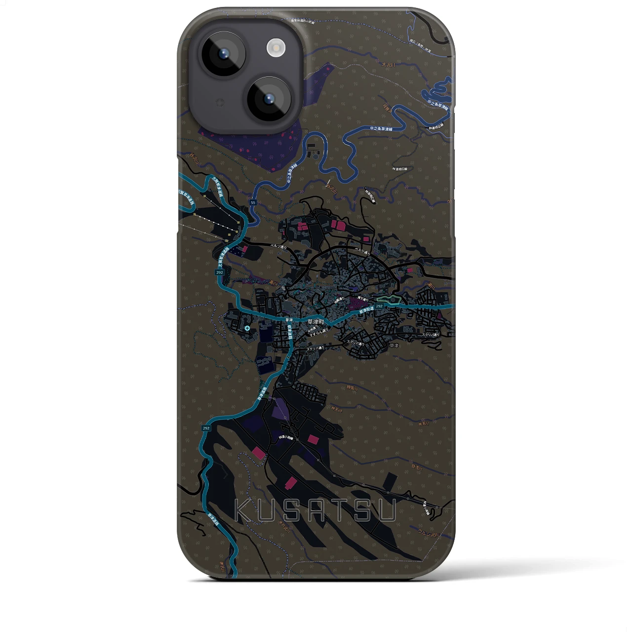 【草津（群馬県）】地図柄iPhoneケース（バックカバータイプ）