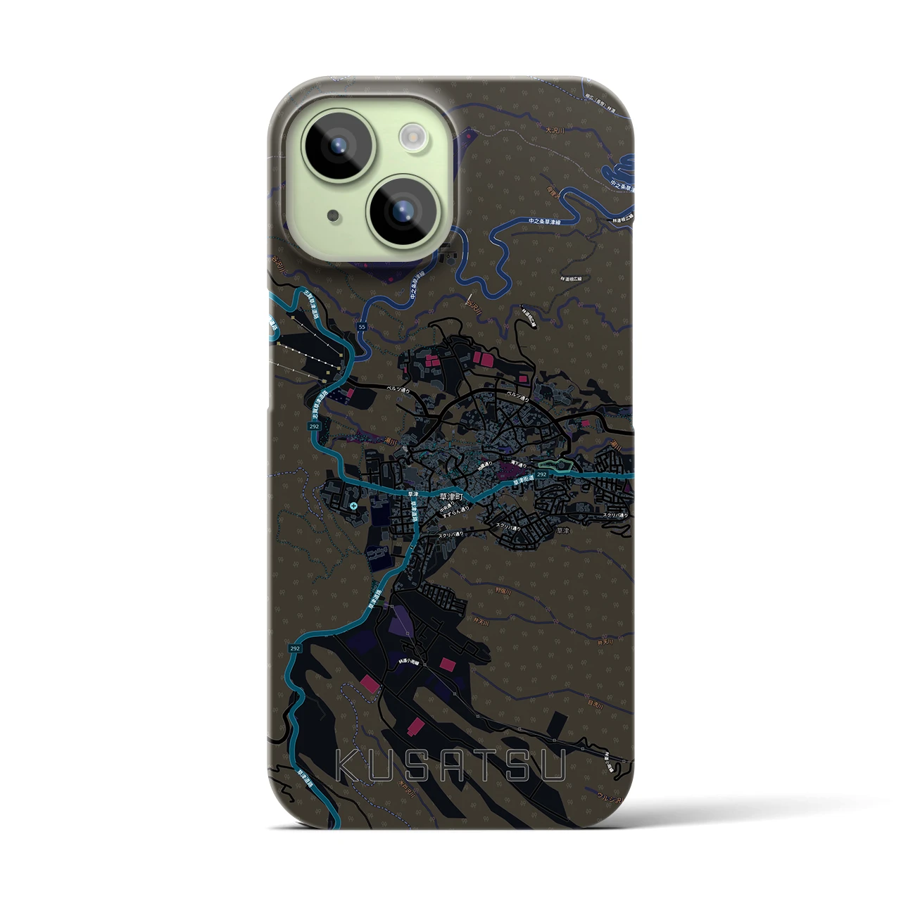 【草津（群馬県）】地図柄iPhoneケース（バックカバータイプ）