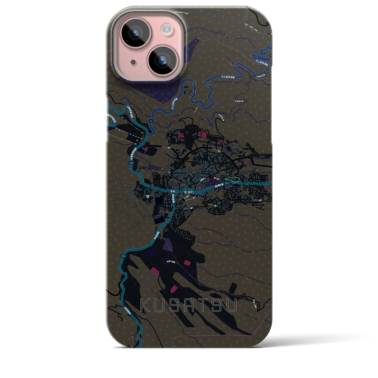 【草津（群馬県）】地図柄iPhoneケース（バックカバータイプ）