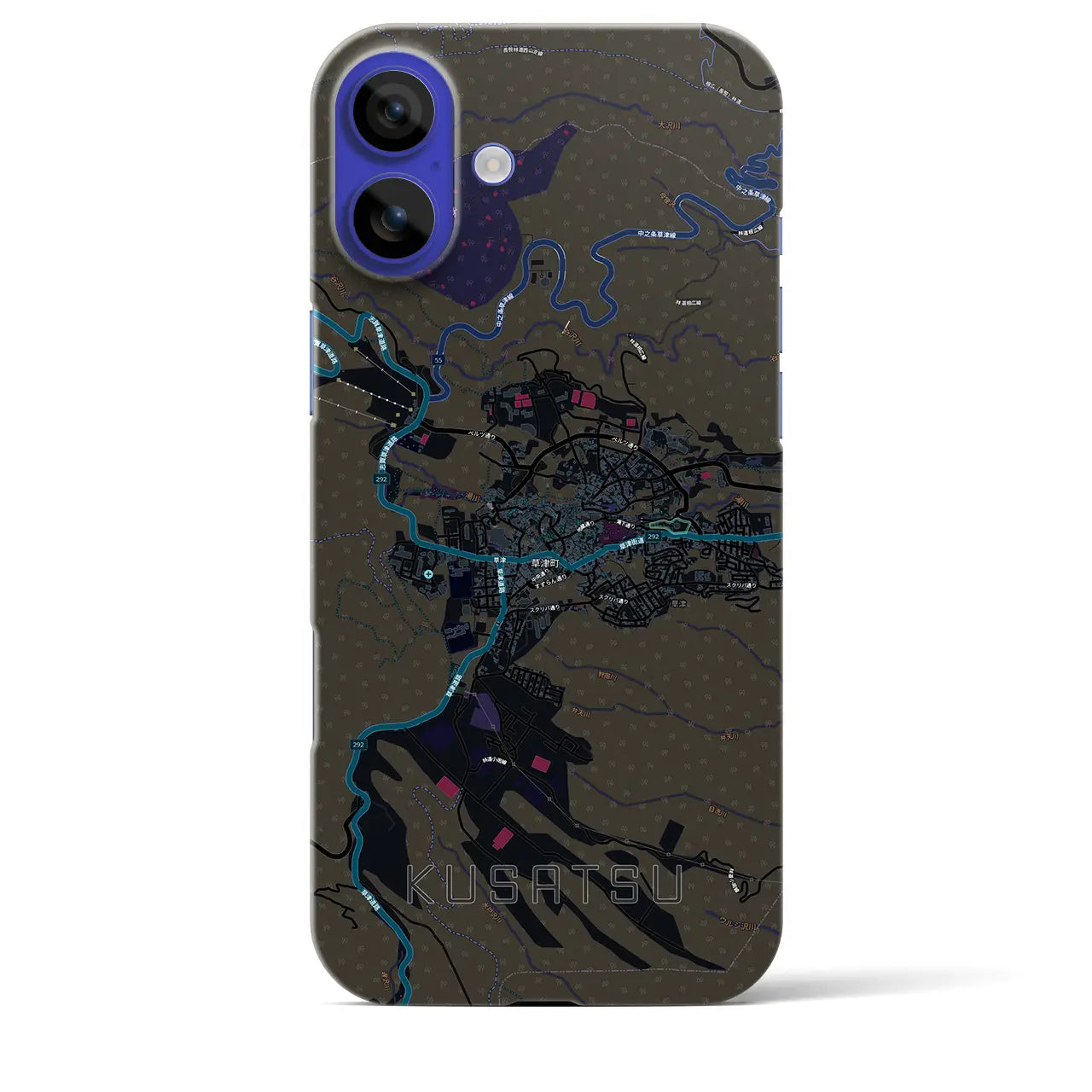 【草津（群馬県）】地図柄iPhoneケース（バックカバータイプ）