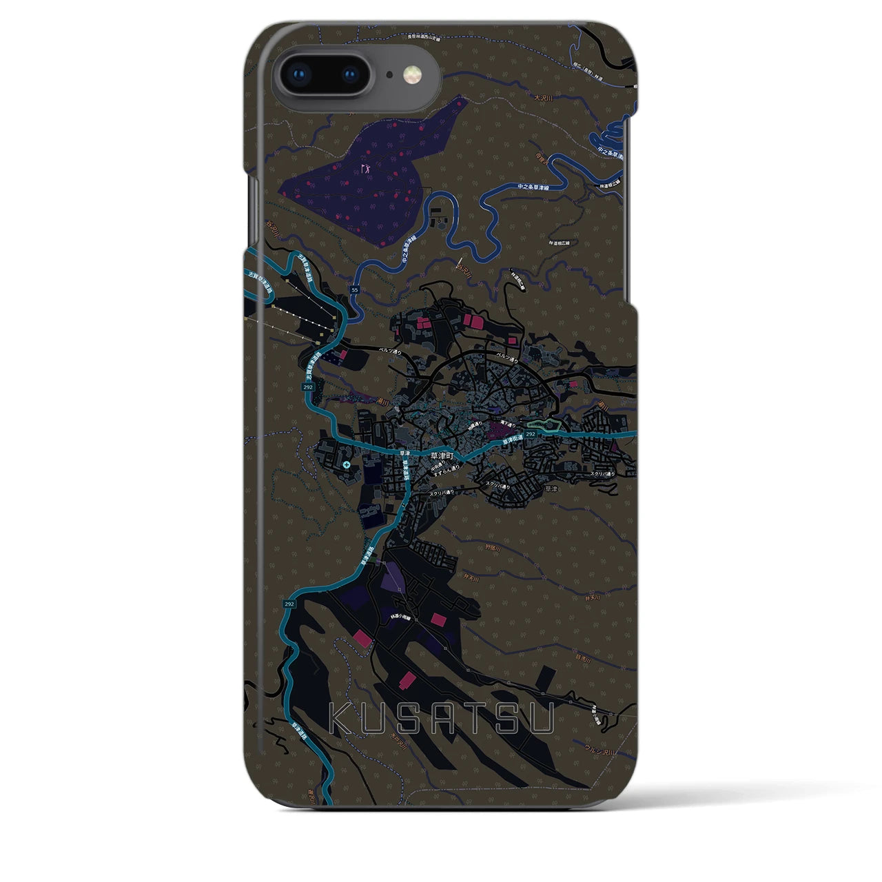 【草津（群馬県）】地図柄iPhoneケース（バックカバータイプ）