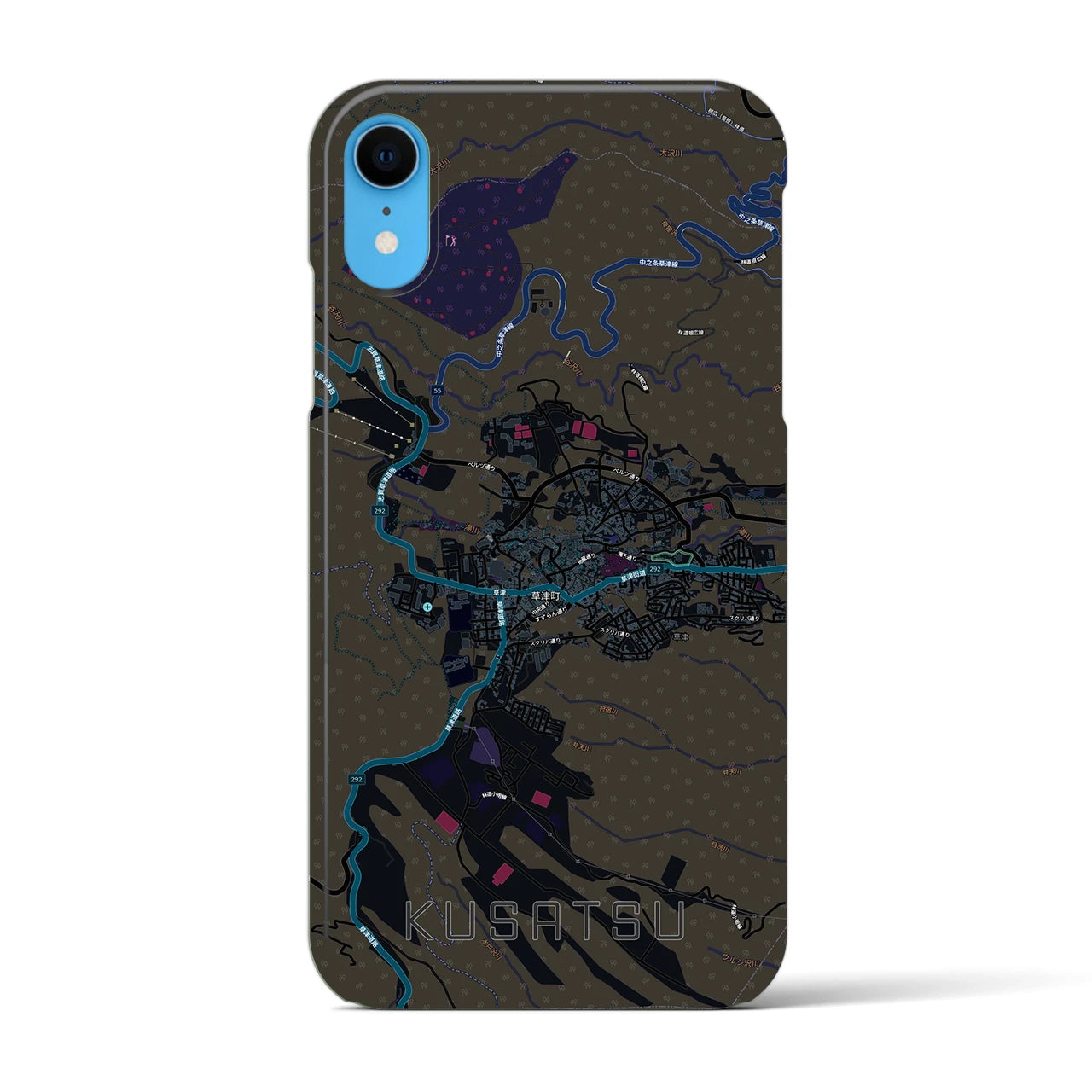 【草津（群馬県）】地図柄iPhoneケース（バックカバータイプ）