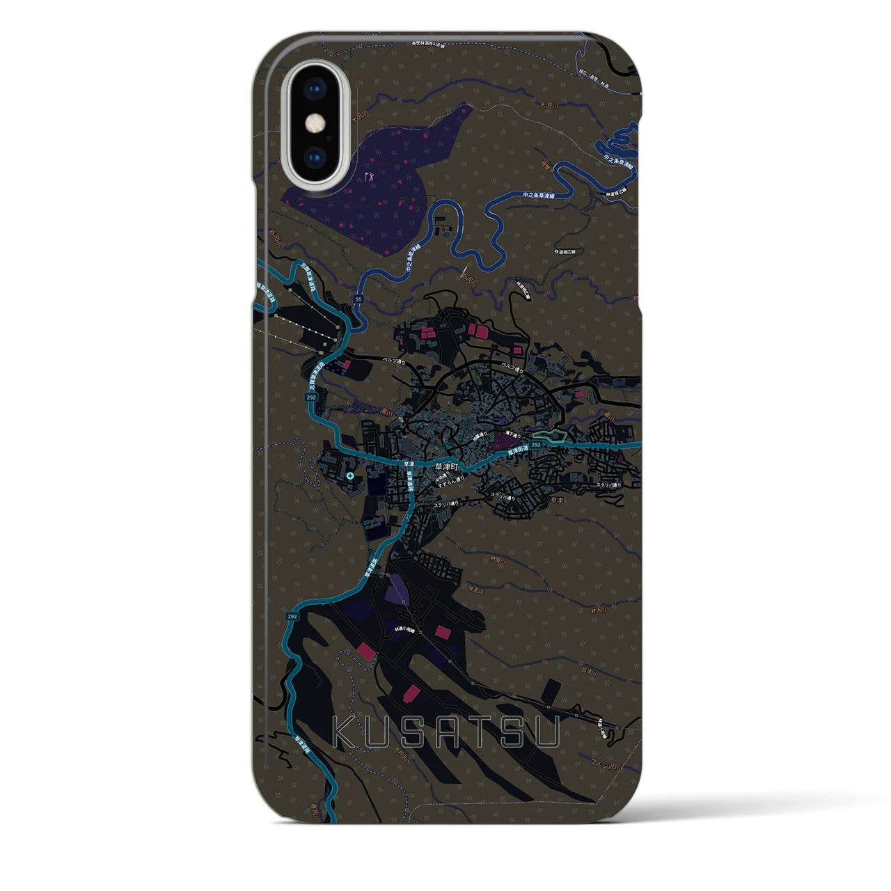 【草津（群馬県）】地図柄iPhoneケース（バックカバータイプ）