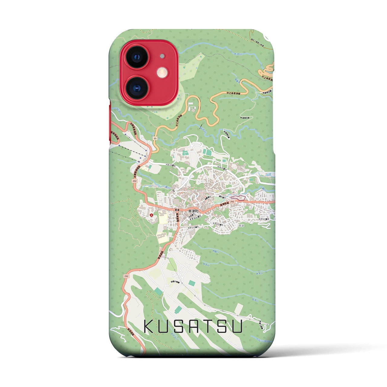 【草津（群馬県）】地図柄iPhoneケース（バックカバータイプ）