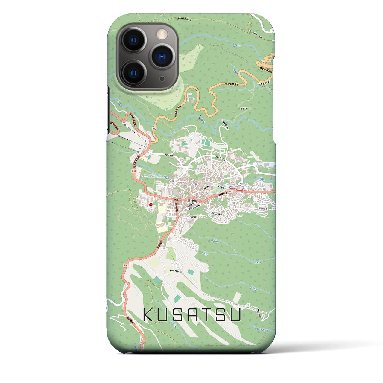 【草津（群馬県）】地図柄iPhoneケース（バックカバータイプ）