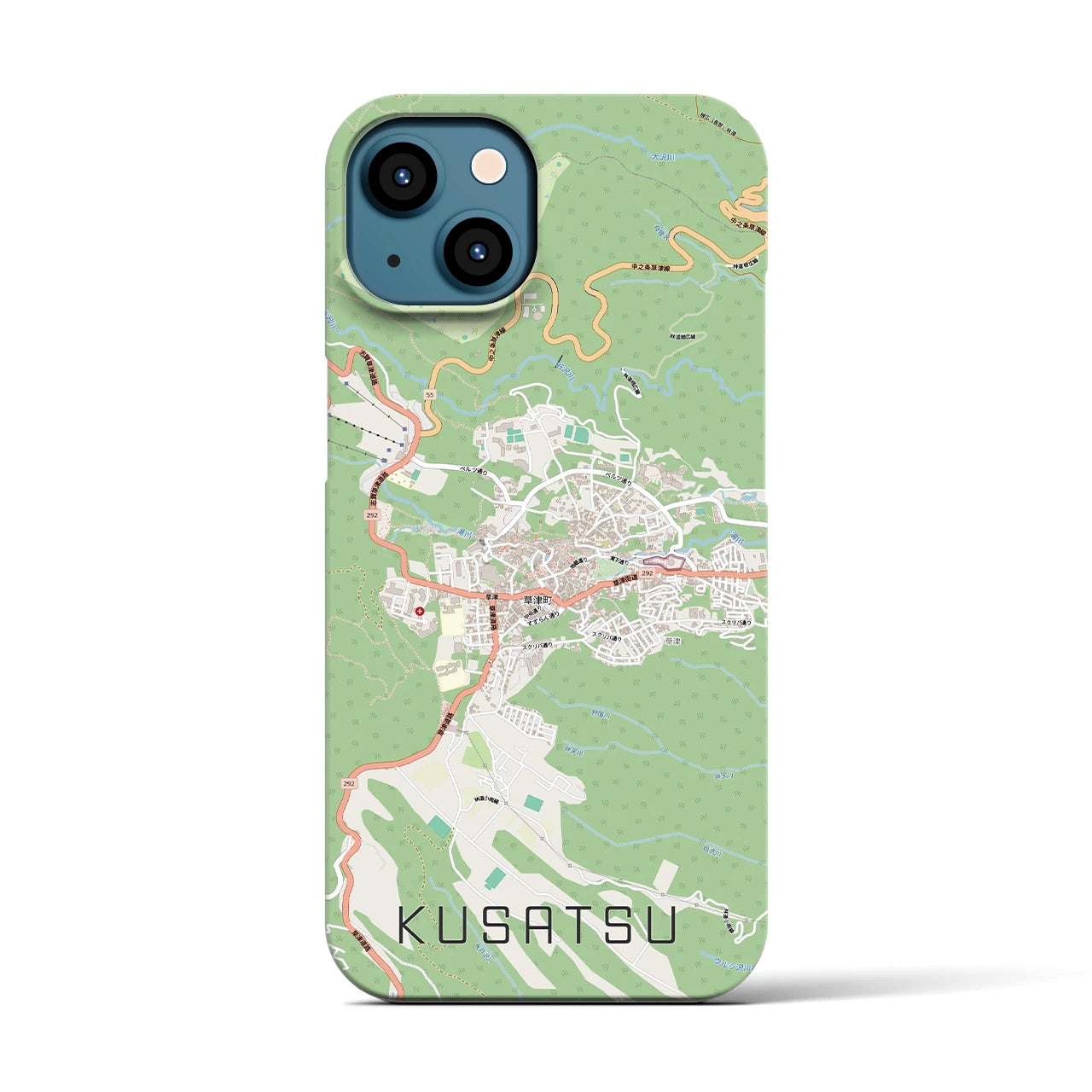 【草津（群馬県）】地図柄iPhoneケース（バックカバータイプ）