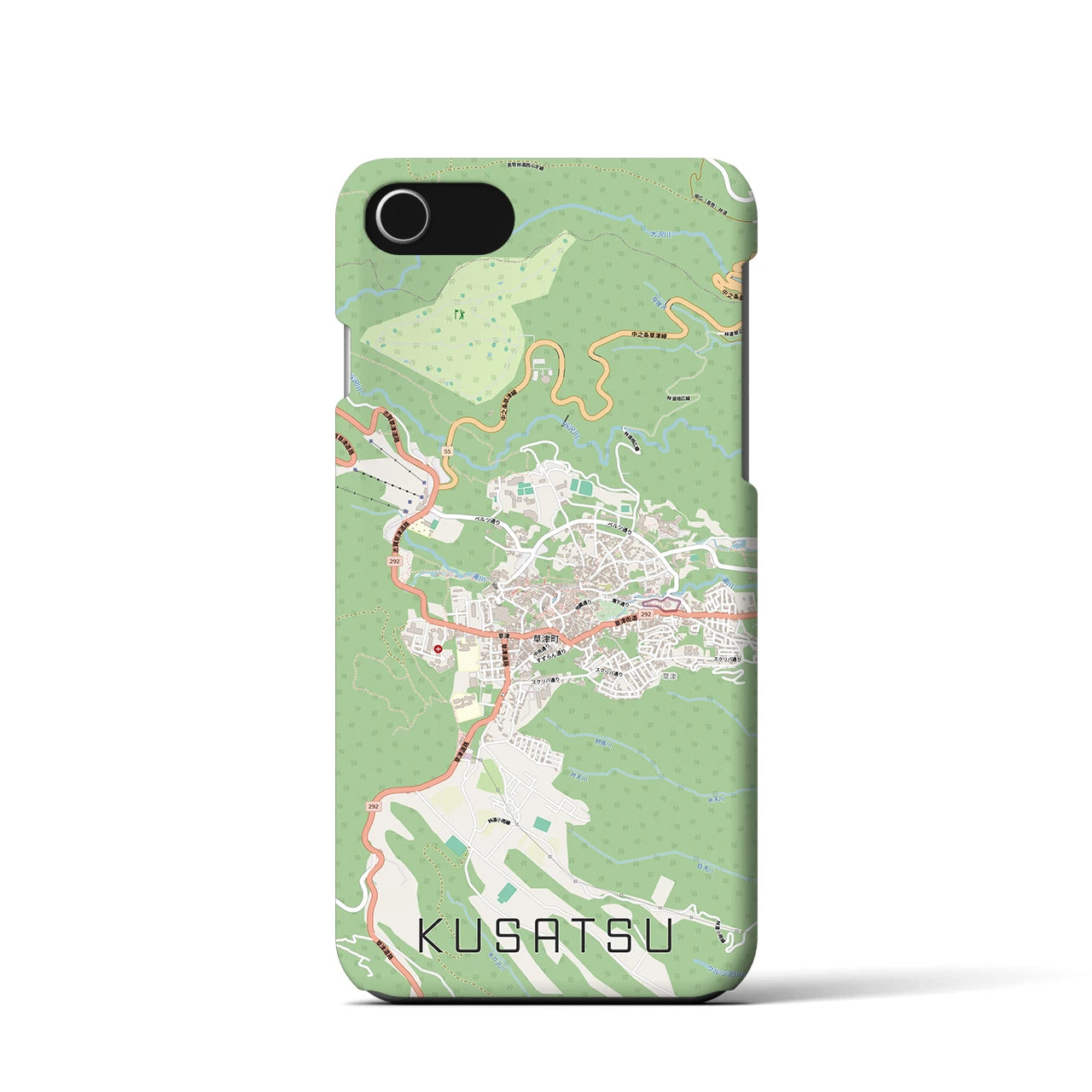 【草津（群馬県）】地図柄iPhoneケース（バックカバータイプ）