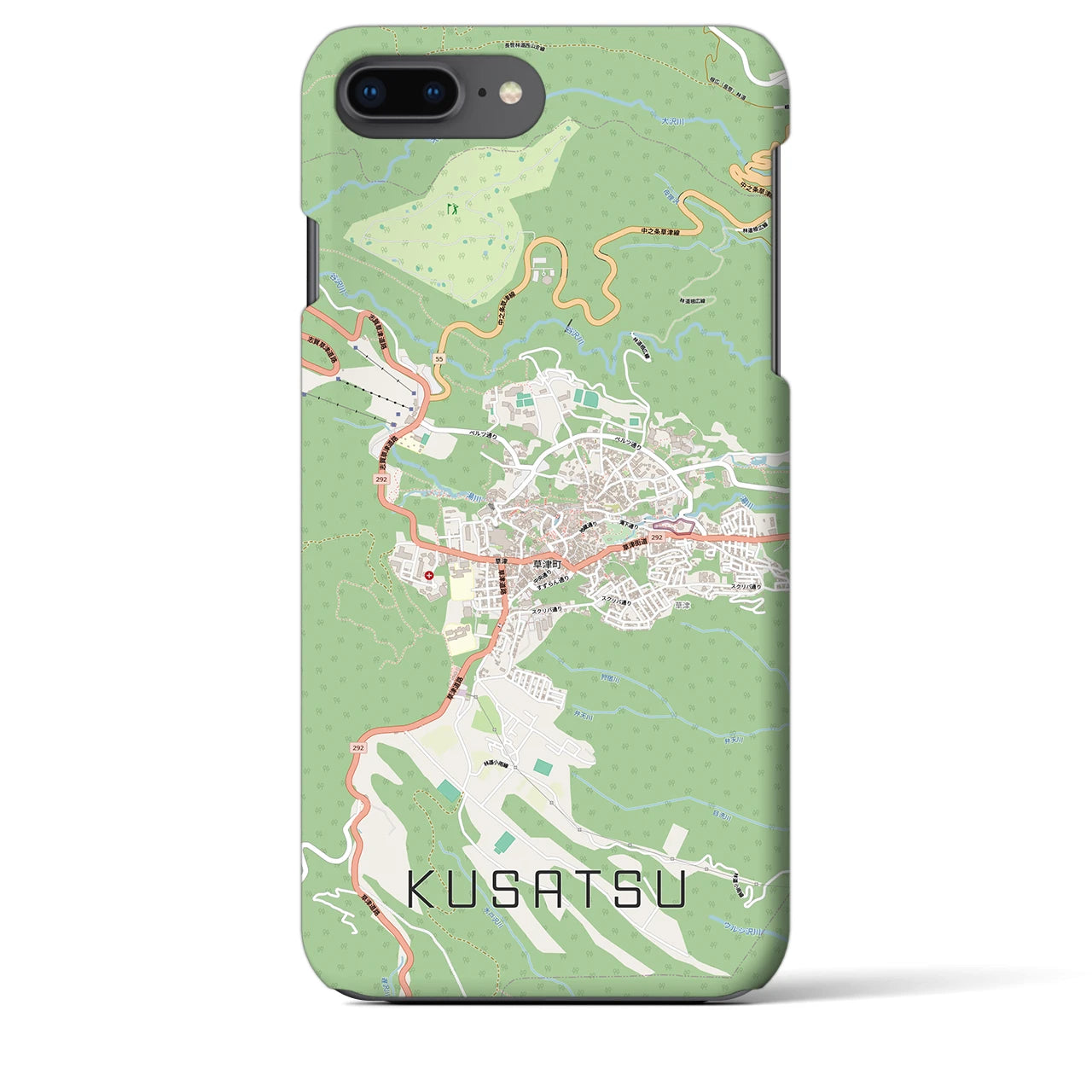 【草津（群馬県）】地図柄iPhoneケース（バックカバータイプ）