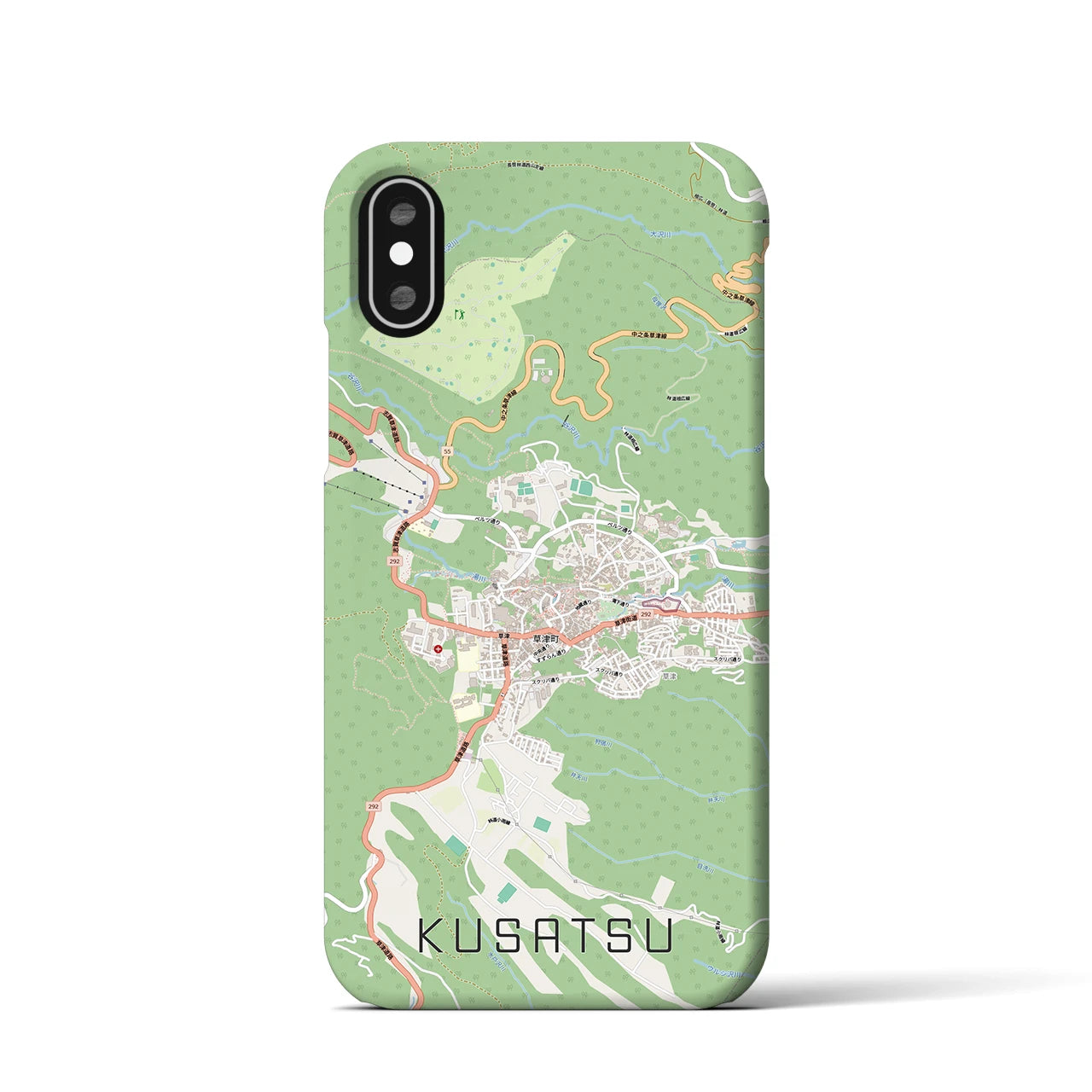 【草津（群馬県）】地図柄iPhoneケース（バックカバータイプ）