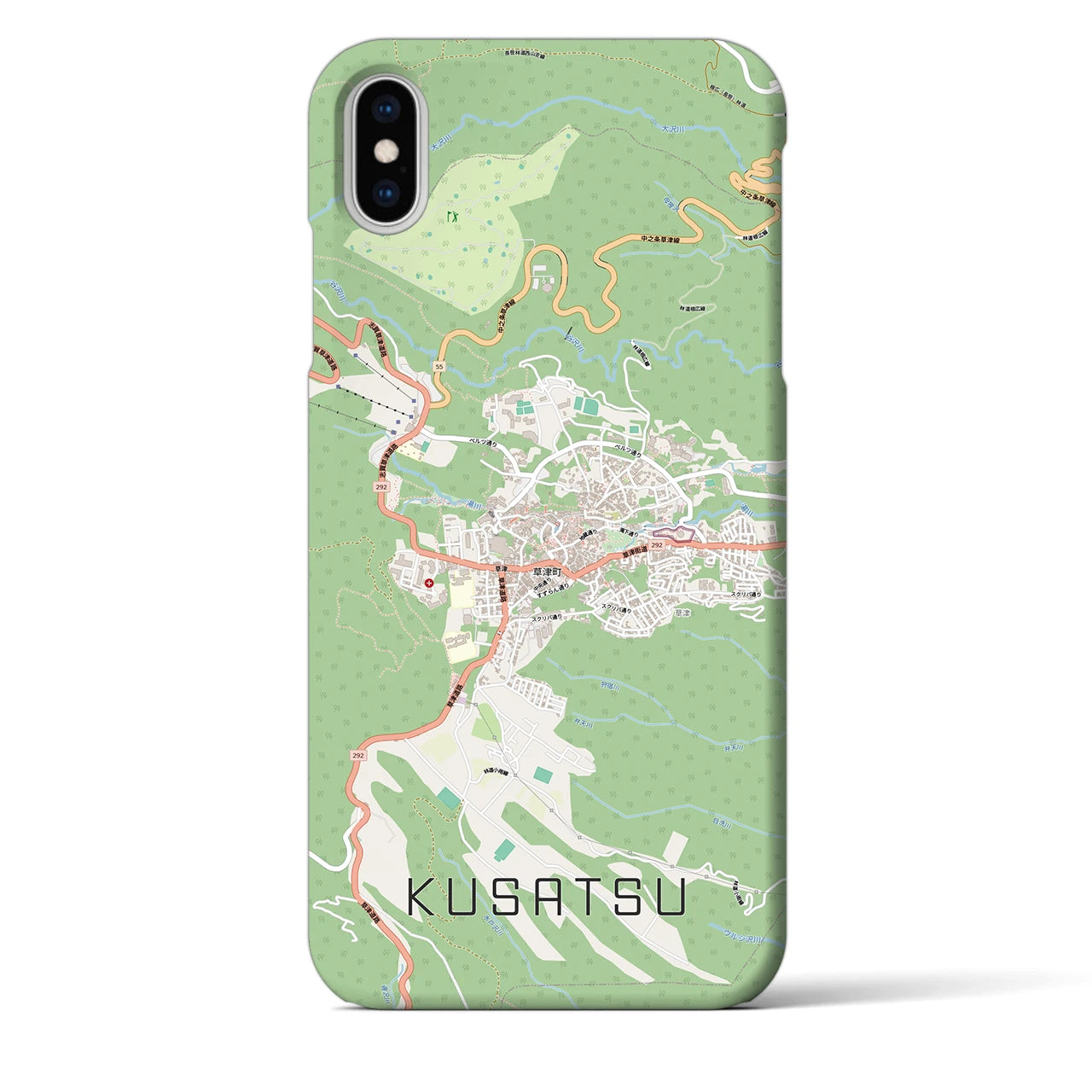 【草津（群馬県）】地図柄iPhoneケース（バックカバータイプ）