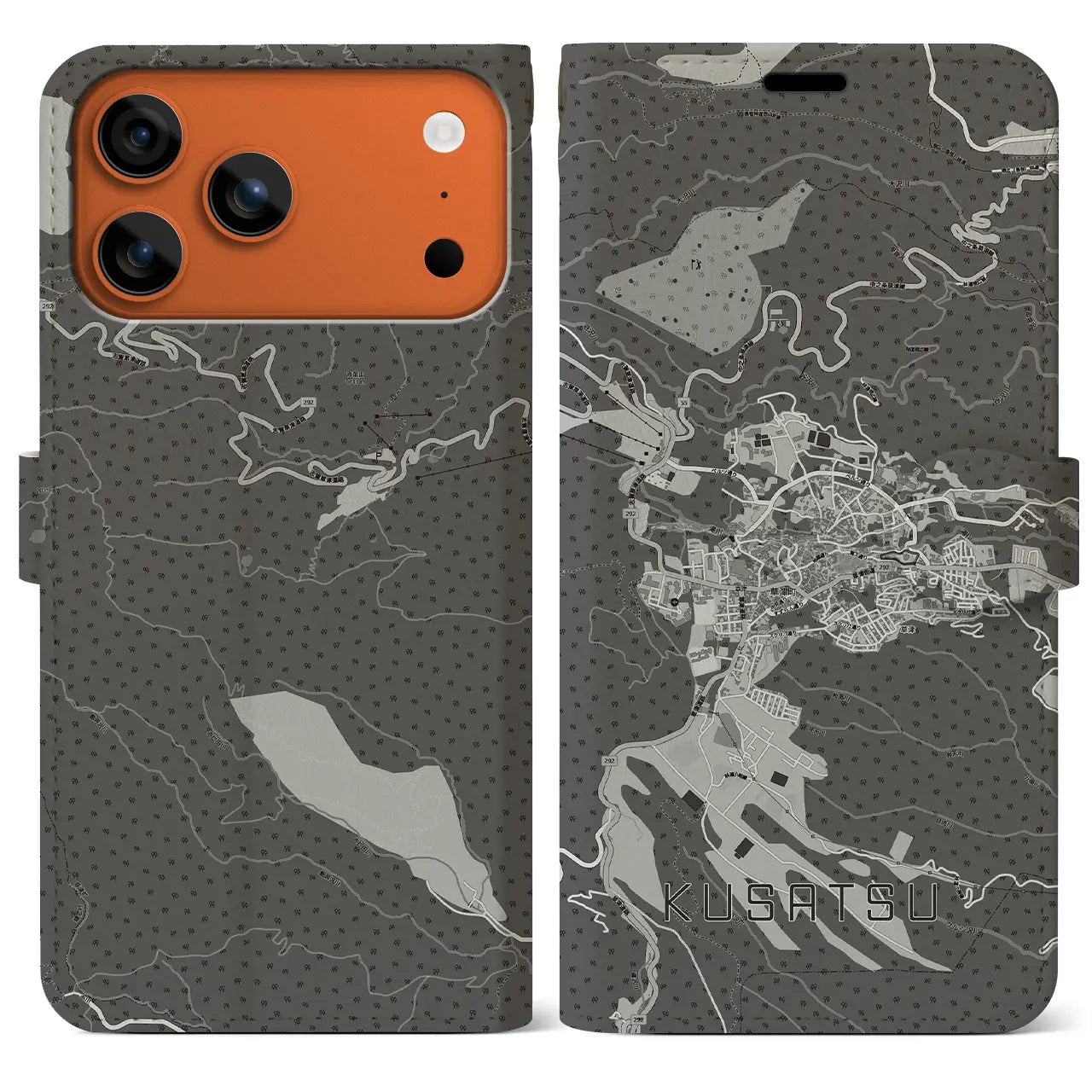 【草津（群馬県）】地図柄iPhoneケース（手帳タイプ）