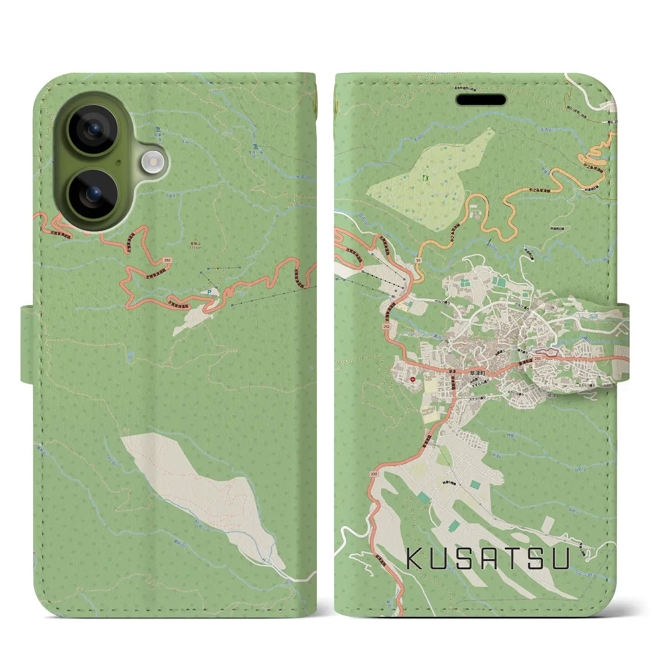 【草津（群馬県）】地図柄iPhoneケース（手帳タイプ）