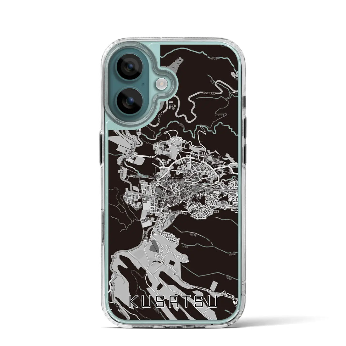 【草津(群馬県)】地図柄iPhoneケース(MagSafeタイプ)モノトーン・iPhone 16 Pro 用