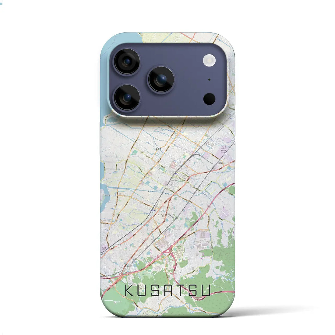 【草津（滋賀県）】地図柄iPhoneケース（バックカバータイプ）ナチュラル・iPhone 17 Pro Max 用