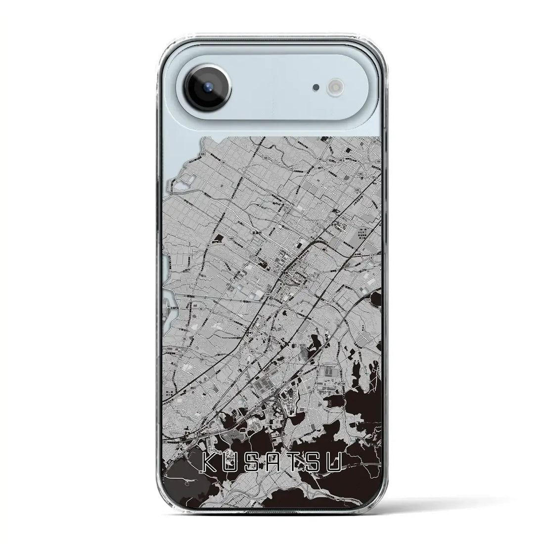 【草津（滋賀県）】地図柄iPhoneケース（クリアタイプ）モノトーン・iPhone 17 Pro Max 用