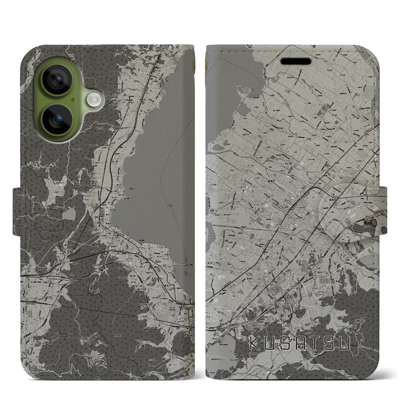 【草津（滋賀県）】地図柄iPhoneケース（手帳タイプ）