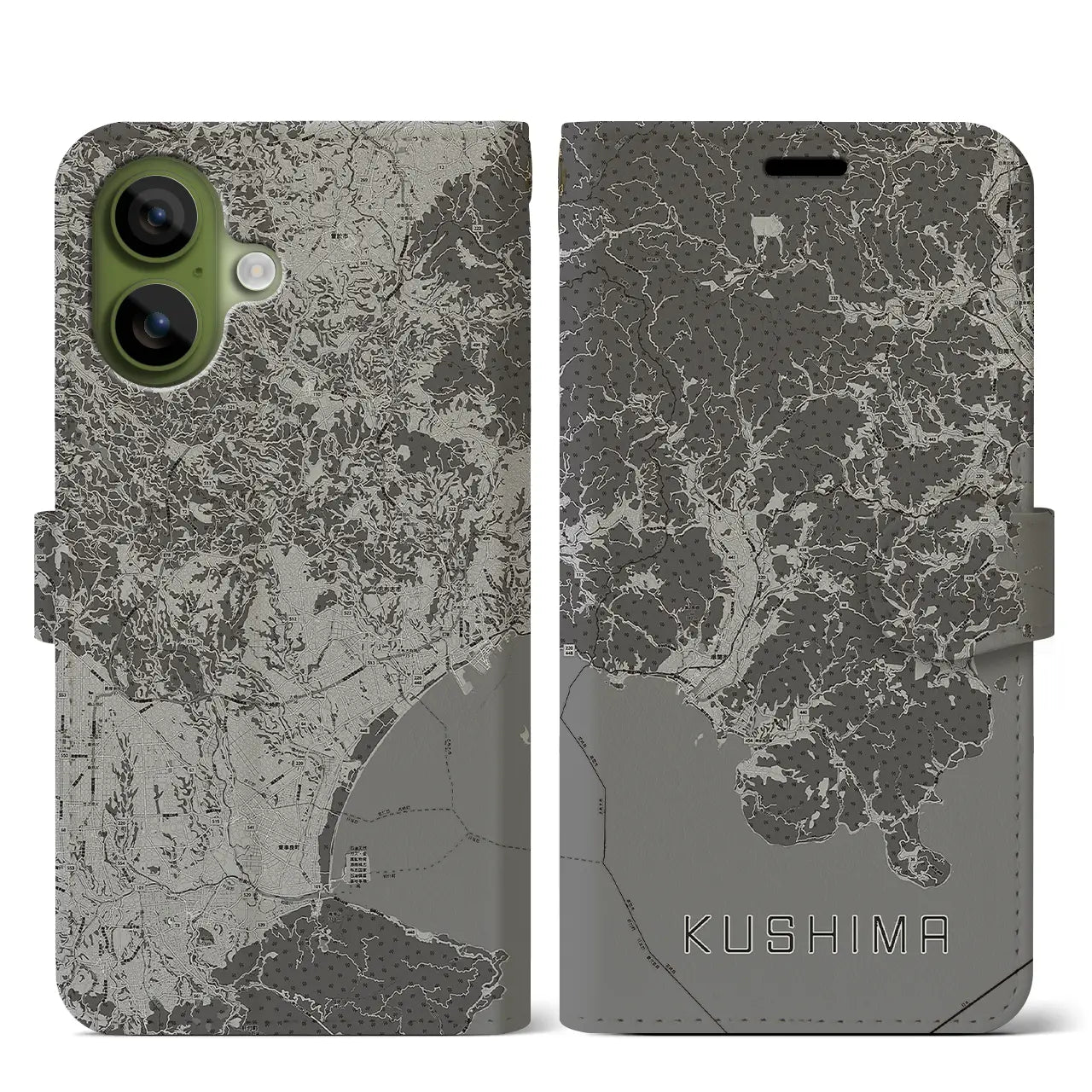 【串間（宮崎県）】地図柄iPhoneケース（手帳タイプ）