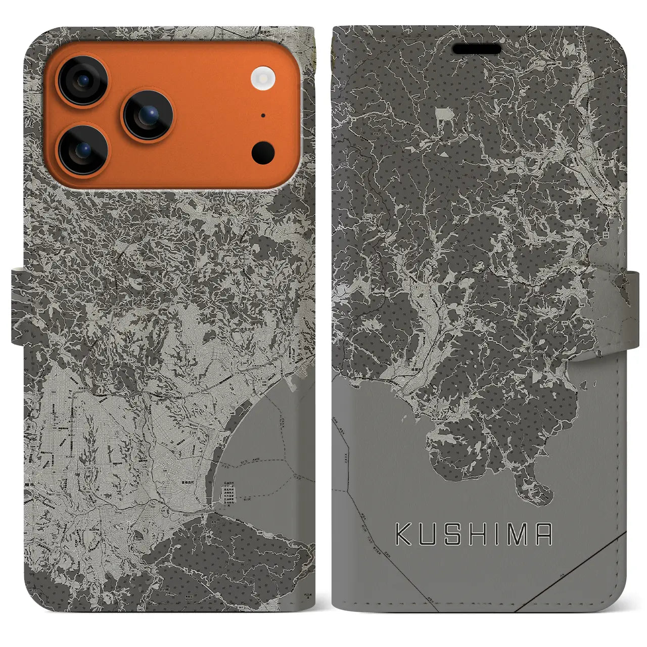 【串間（宮崎県）】地図柄iPhoneケース（手帳タイプ）