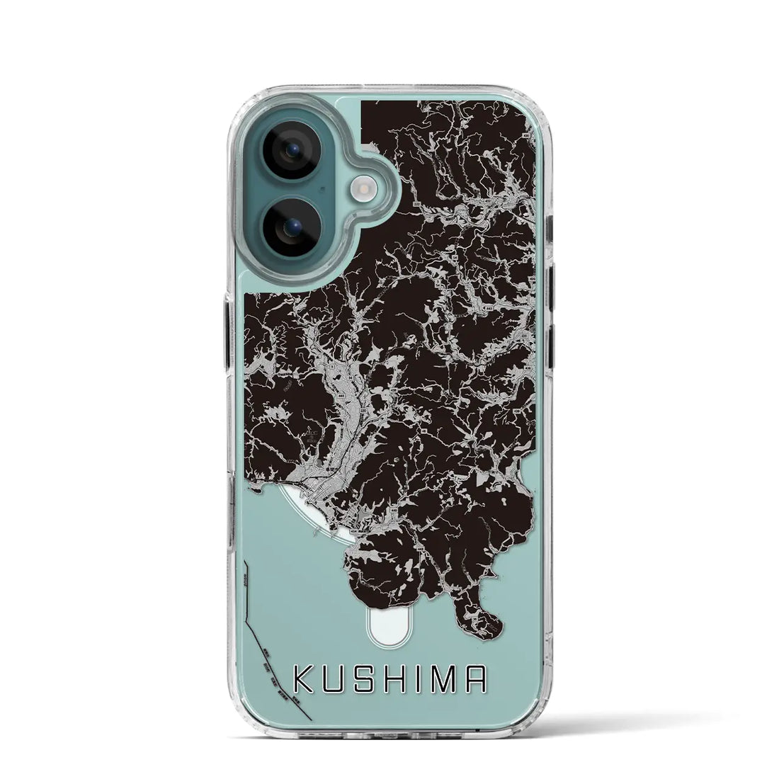 【串間(宮崎県)】地図柄iPhoneケース(MagSafeタイプ)モノトーン・iPhone 16 Pro 用