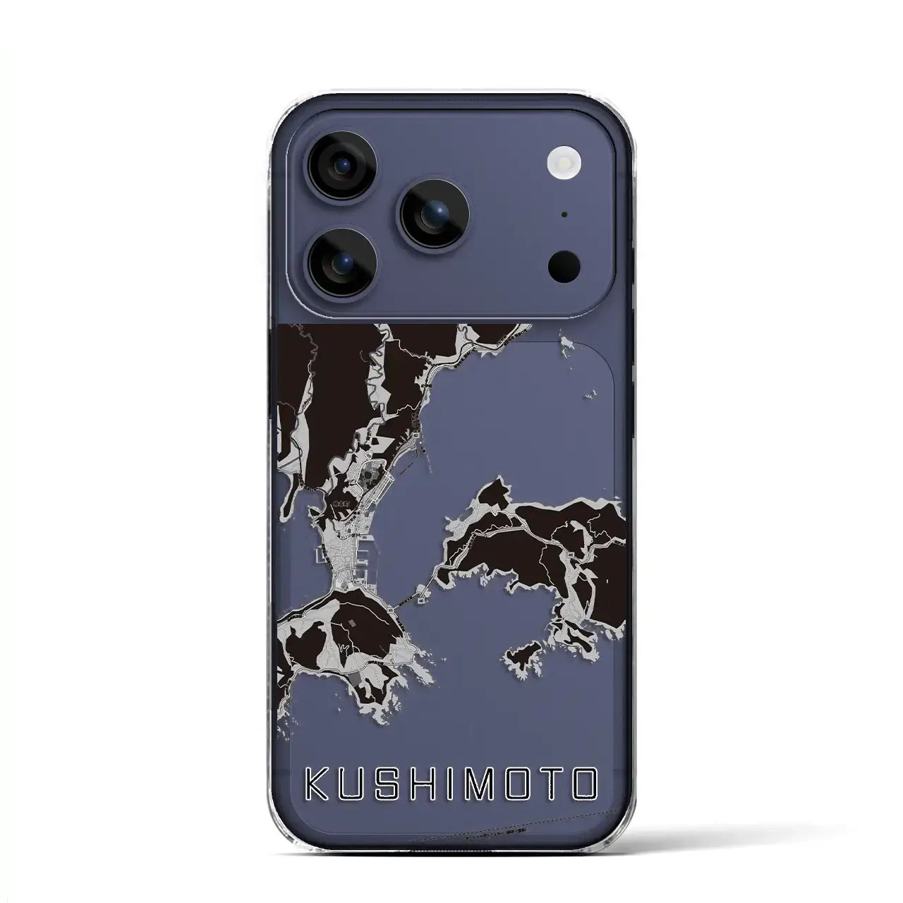 【串本（和歌山県）】地図柄iPhoneケース（クリアタイプ）モノトーン・iPhone 17 Pro Max 用
