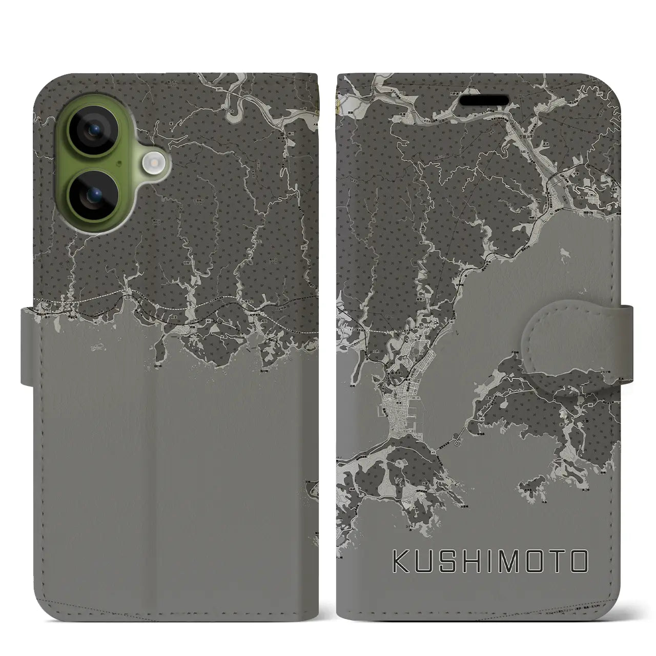 【串本（和歌山県）】地図柄iPhoneケース（手帳タイプ）