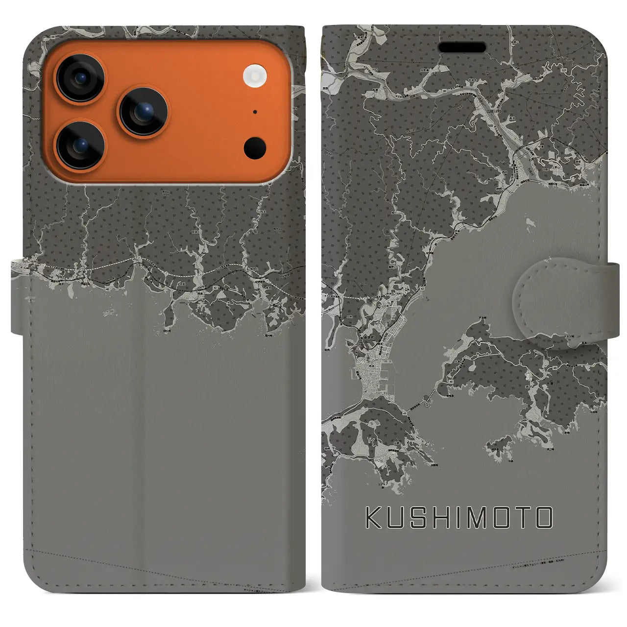 【串本（和歌山県）】地図柄iPhoneケース（手帳タイプ）