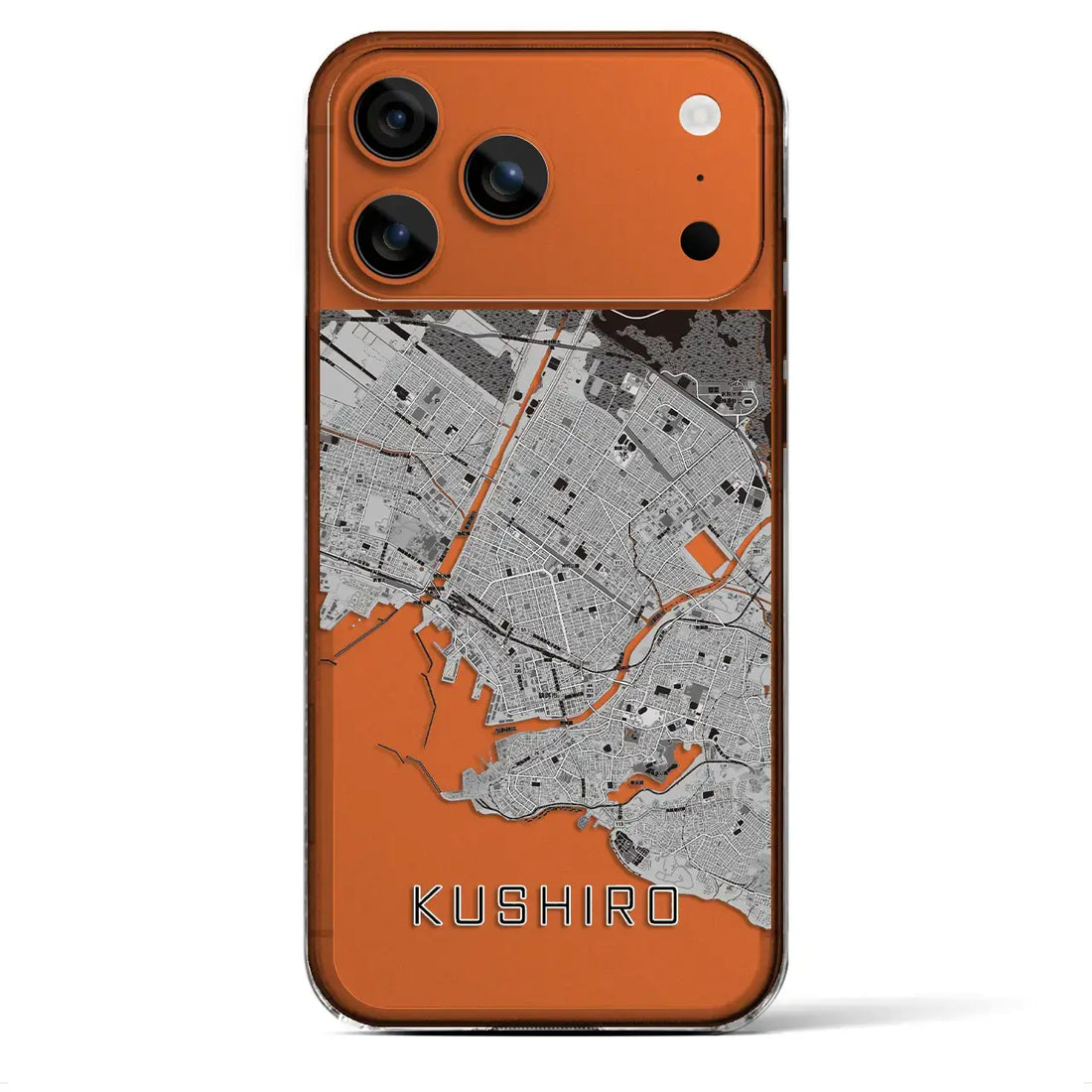 【釧路（北海道）】地図柄iPhoneケース（クリアタイプ）モノトーン・iPhone 17 Pro Max 用
