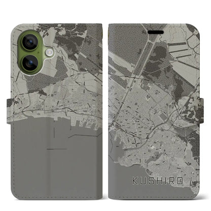 【釧路（北海道）】地図柄iPhoneケース（手帳タイプ）