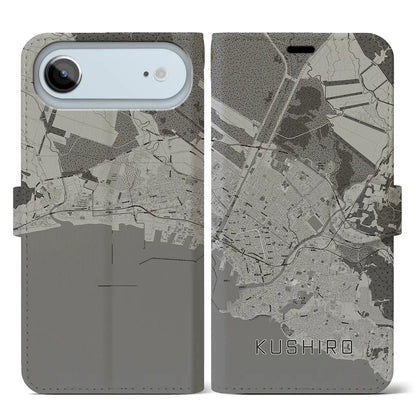 【釧路（北海道）】地図柄iPhoneケース（手帳タイプ）