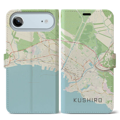 【釧路（北海道）】地図柄iPhoneケース（手帳タイプ）
