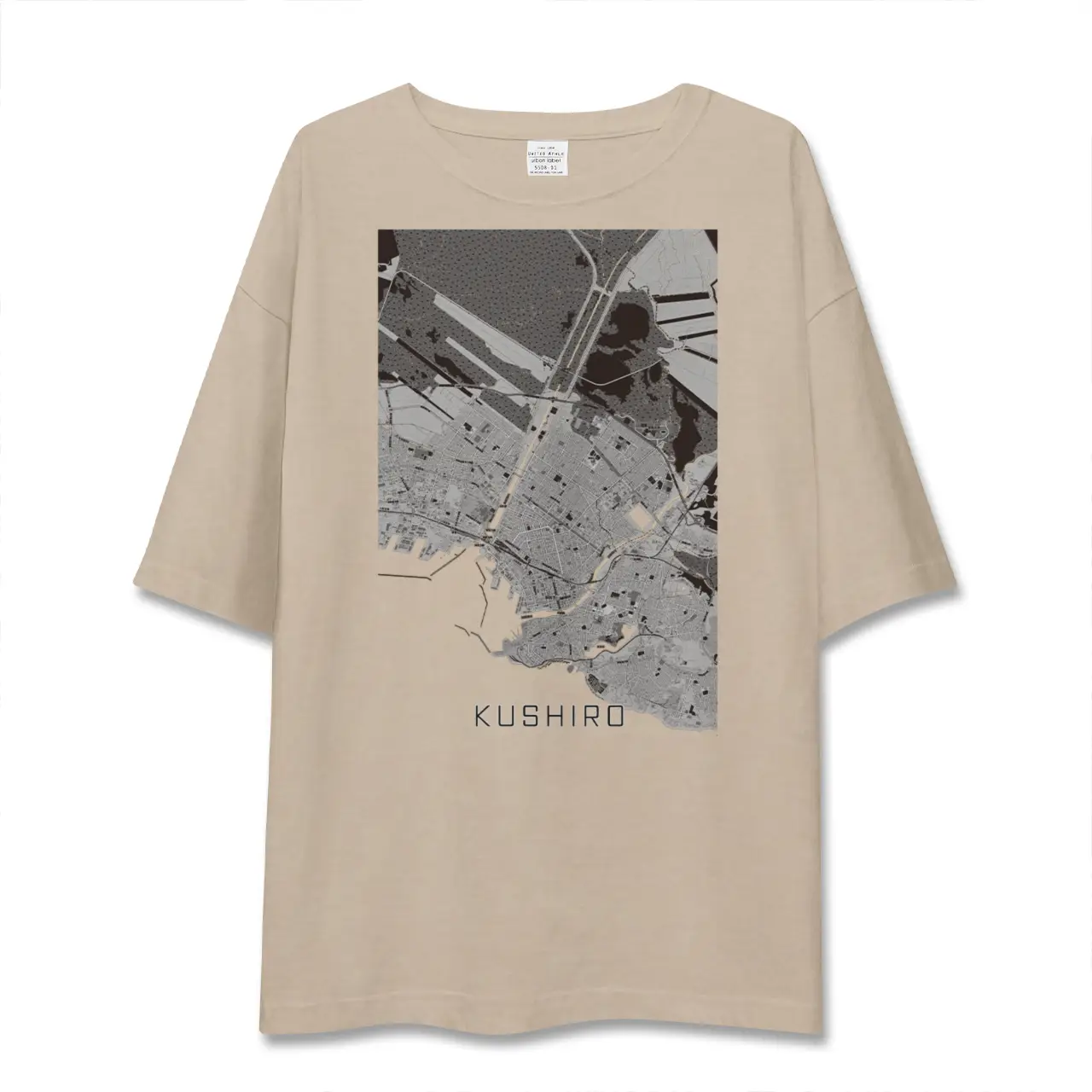 【釧路（北海道）】地図柄ビッグシルエットTシャツ